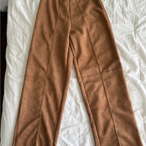 Zara Girl Brown Faux Suede Pants